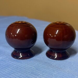 Fiesta Brown Amberstone Ball Salt & Pepper Shakers